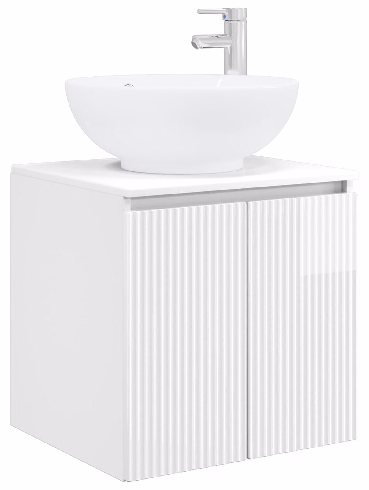 Mobile Lavabo da Parete Bianco Lucido 49,5 x 44,5 x 65 cm