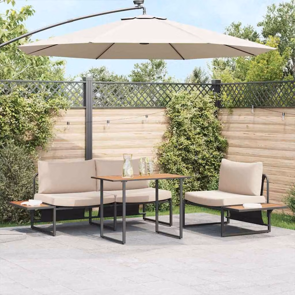 Maison Exclusive - Set da Pranzo per Giardino 3 pcs Talpa Acciaio