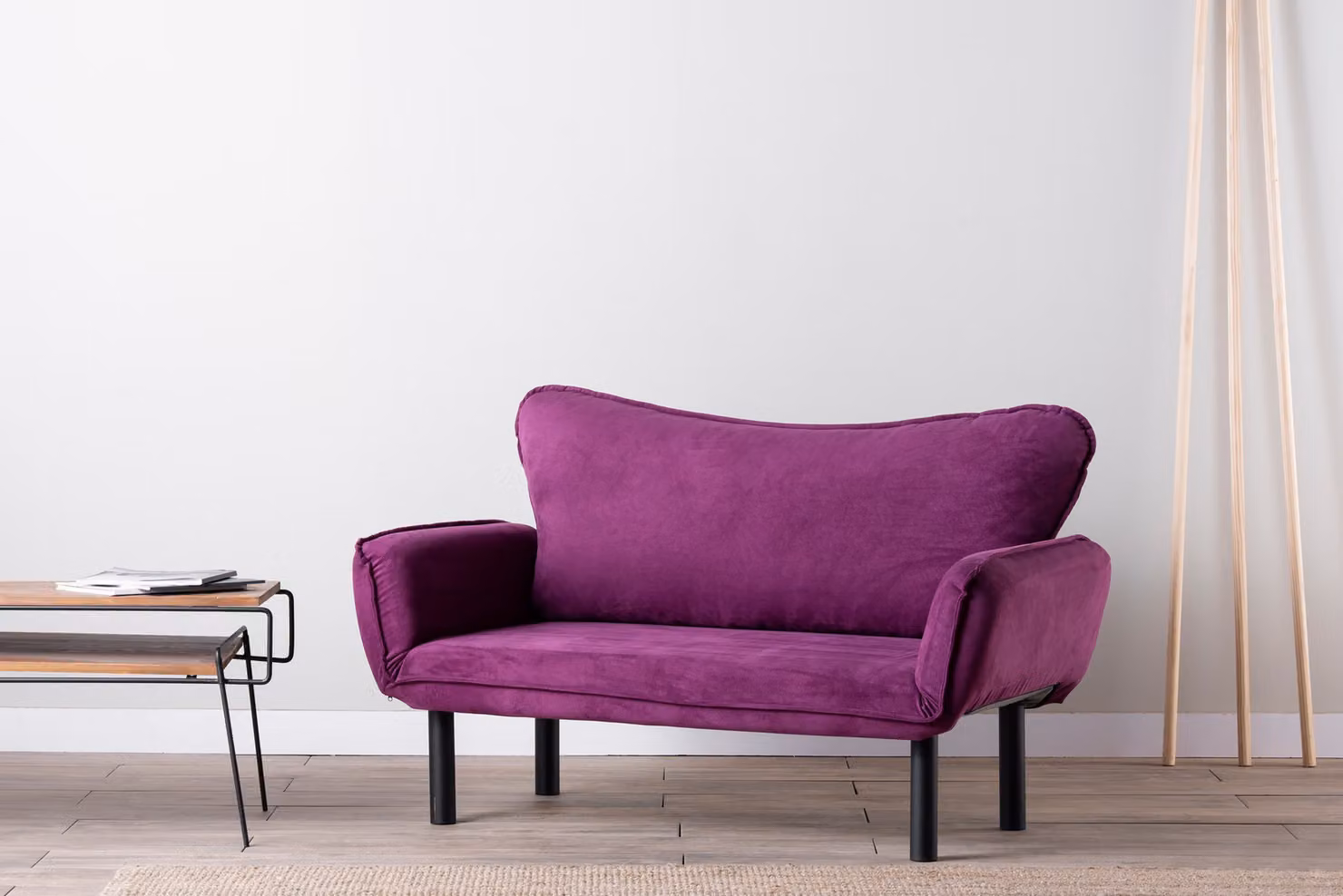 Hanah Home, Chatto - Purple, Divani letto, Divano letto a 2 posti, Viola, Cotone, 150 x 75 x 70 x cm
