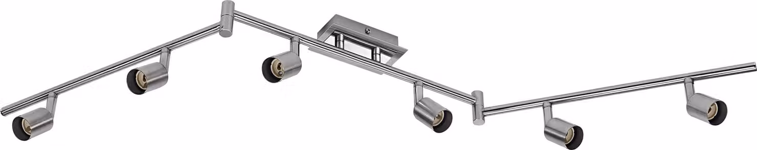 OSRAM LED Spot Cylinder Duo faretto da soffitto 6x GU10, nichel spazzolato/cromo, acciaio, orientabile, IP20, uso interno