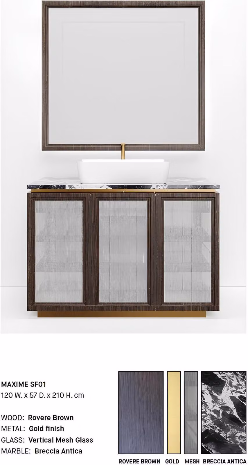 Braunes Waschbecken Italienisches Badezimmer Waschbecken Klassisches Kabinett