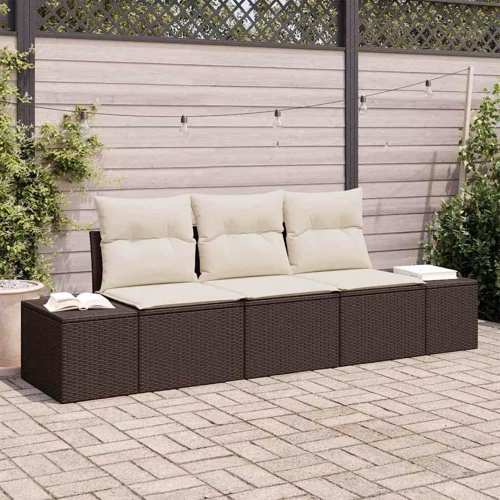 Maison Exclusive - Set di divani componibili, 3 pezzi, colore marrone [Materiale sintetico]: rattan sintetico