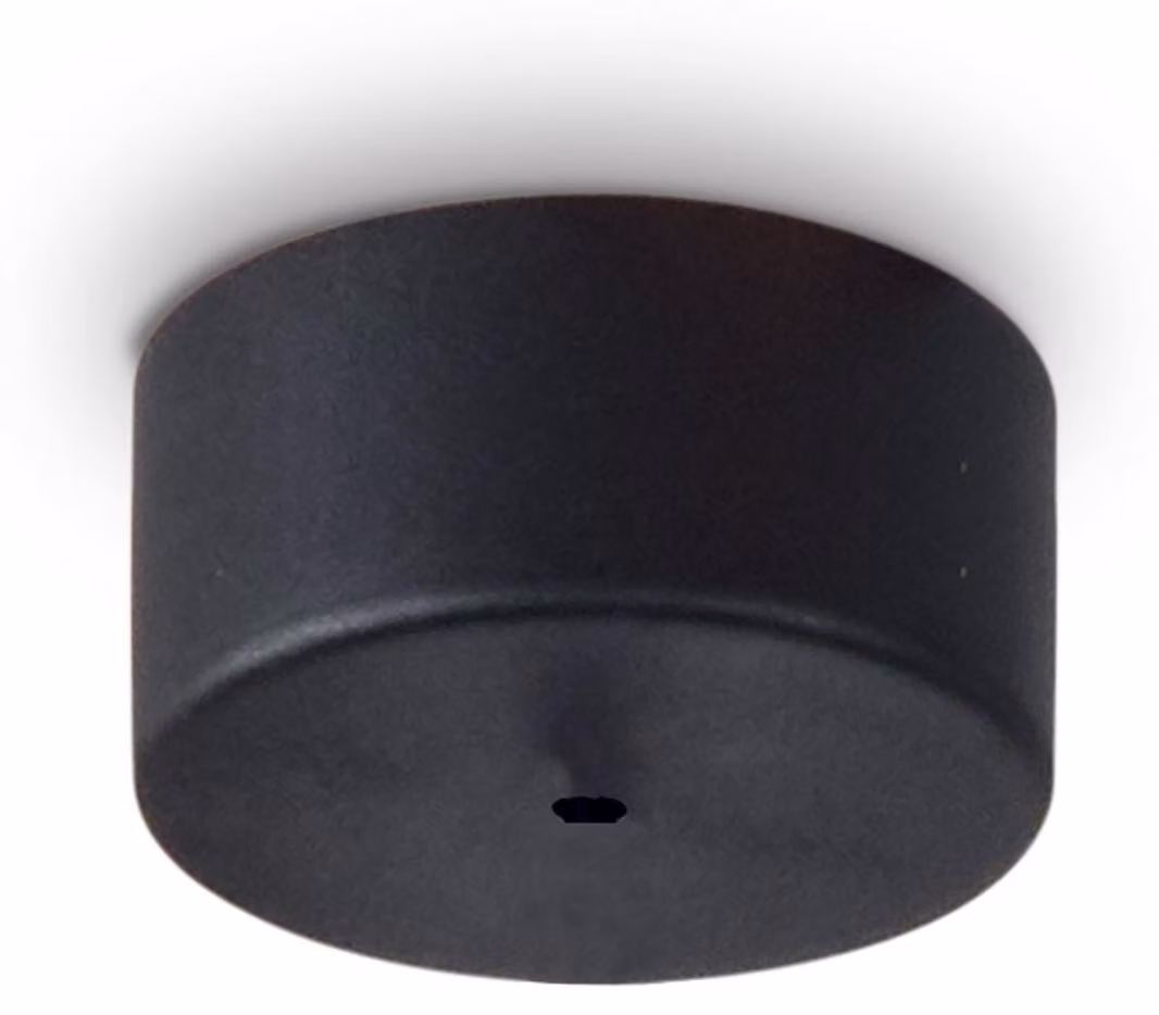 Rosone Per Lampada Collezione MAPA Nero Alluminio/Vetro 9 Cm Ideal Lux