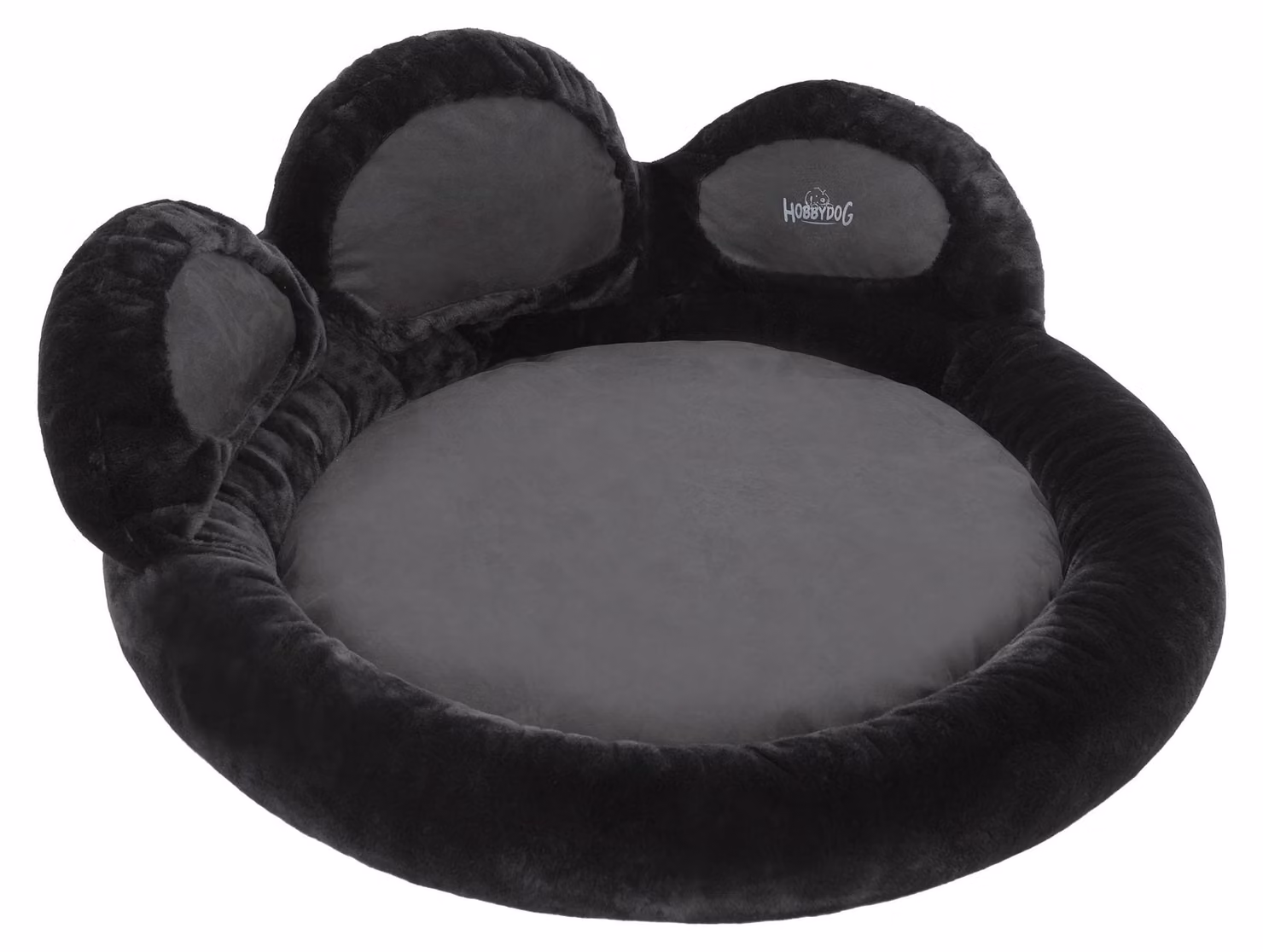 Cuccia per cani e gatti, cuscino rotondo, nera, diametro 75 cm