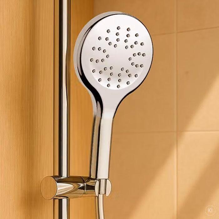 AquaCraft 110 doccetta 120 mm | 1 tipo di getto | soffione a risparmio idrico 6 L/min cromato | soffione doccia a pioggia Easy Clean | soffione doccia attacco standard