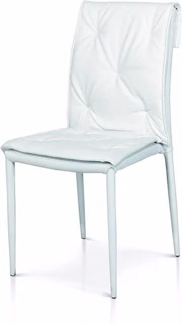 Set di 4 sedie trapuntate in ecopelle bianche Mobili 2G L: 44 cm, P: 41 cm, H: 91 cm