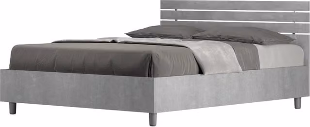 Letto Matrimoniale Francese 140x200 cm Senza Rete Testata Doghe Dritta Ankel Grigio
