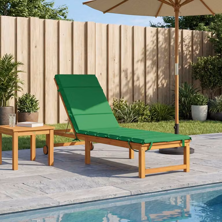 Cuscino per lettino vidaXL GEMERT verde in poliestere con rivestimento rimovibile e resistenza ai raggi UV