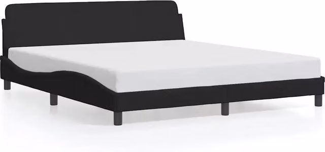 Letto matrimoniale Dover nero in velluto con struttura in legno e metallo L/P/H: 180 x 200 x 74,5 cm – 1