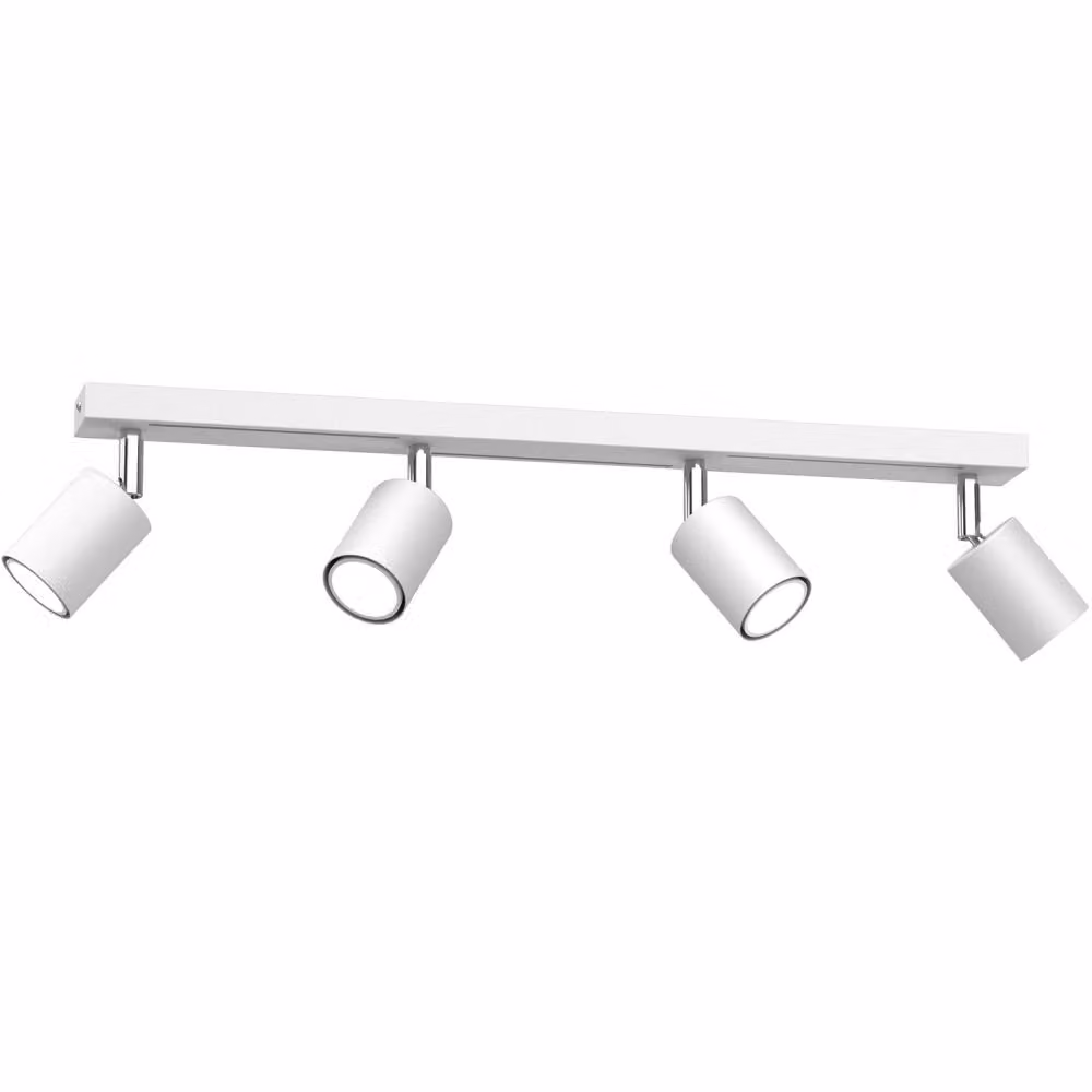 Lampada da soffitto Striper bianco opaco-cromata 4xGU10x8W in metallo, dimensioni: 14,5x60x5,5 cm, IP20, Luminex