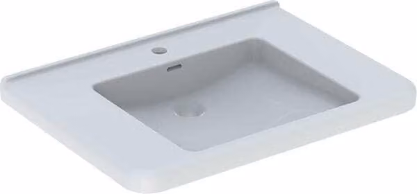 Geberit Renova Nr. 1 Comfort lavabo, encastrable, 750x550 mm, avec percement pour robinetterie, avec trop-plein, blanc, 128575600, 128575600