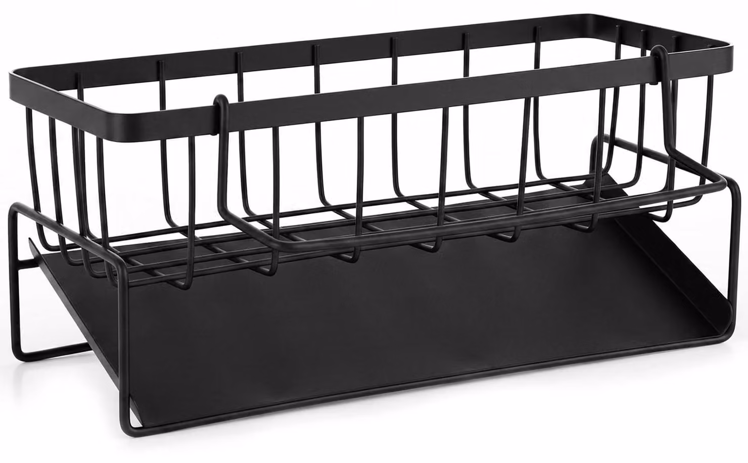 Organizzatore per lavello in acciaio inossidabile, scolapiatti auto-svuotante, ideale per cucina e bagno
