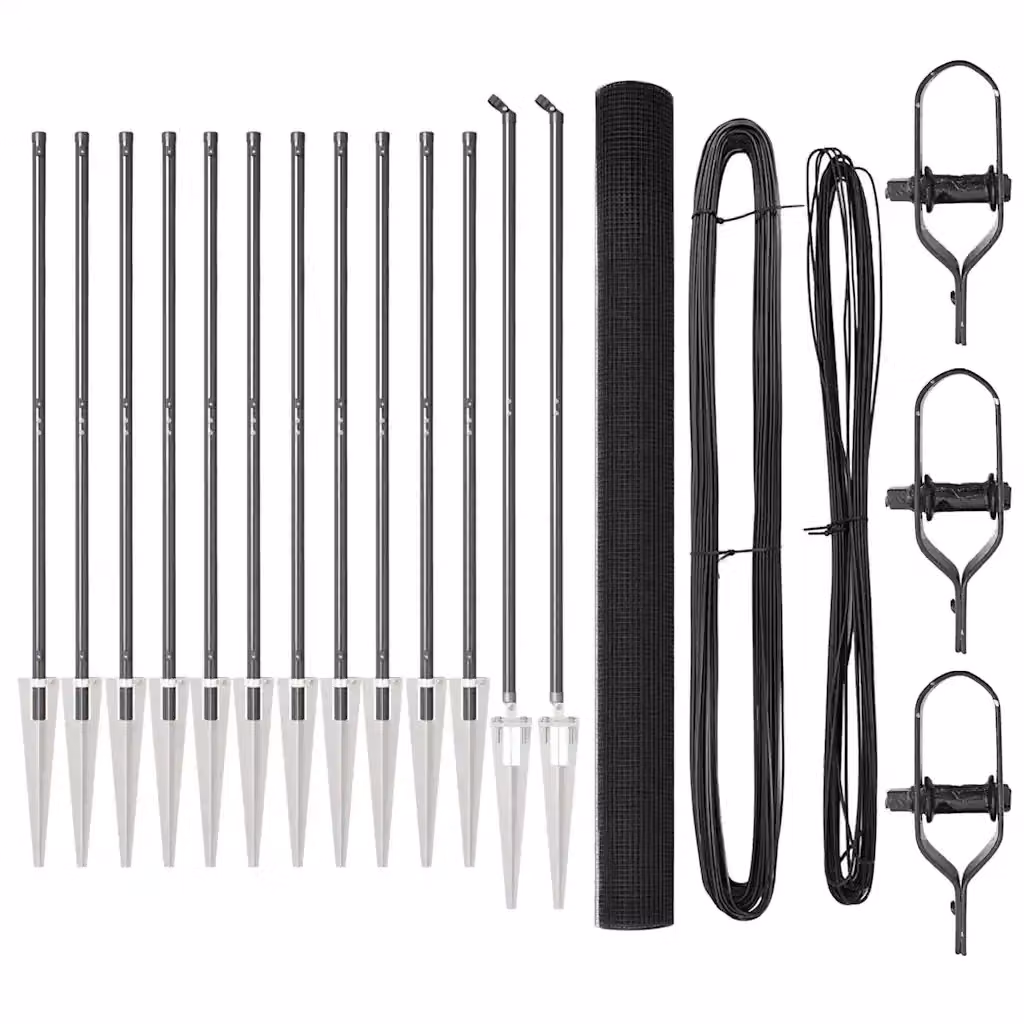 Recinzione in rete saldata con punte vidaXL in acciaio rivestito in PVC Grigio L: 25 m, H: 1,5 m – 2