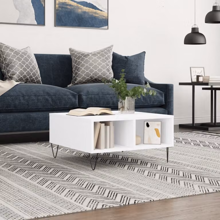 Maison Exclusive - Tavolino bianco 60x60x30 cm Materiale ligneo