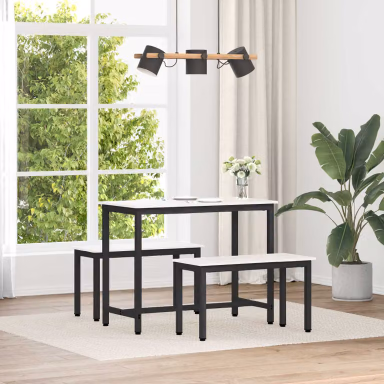 Panchina moderna vidaXL in pino massello bianca L: 80 cm, P: 35 cm, H: 45 cm