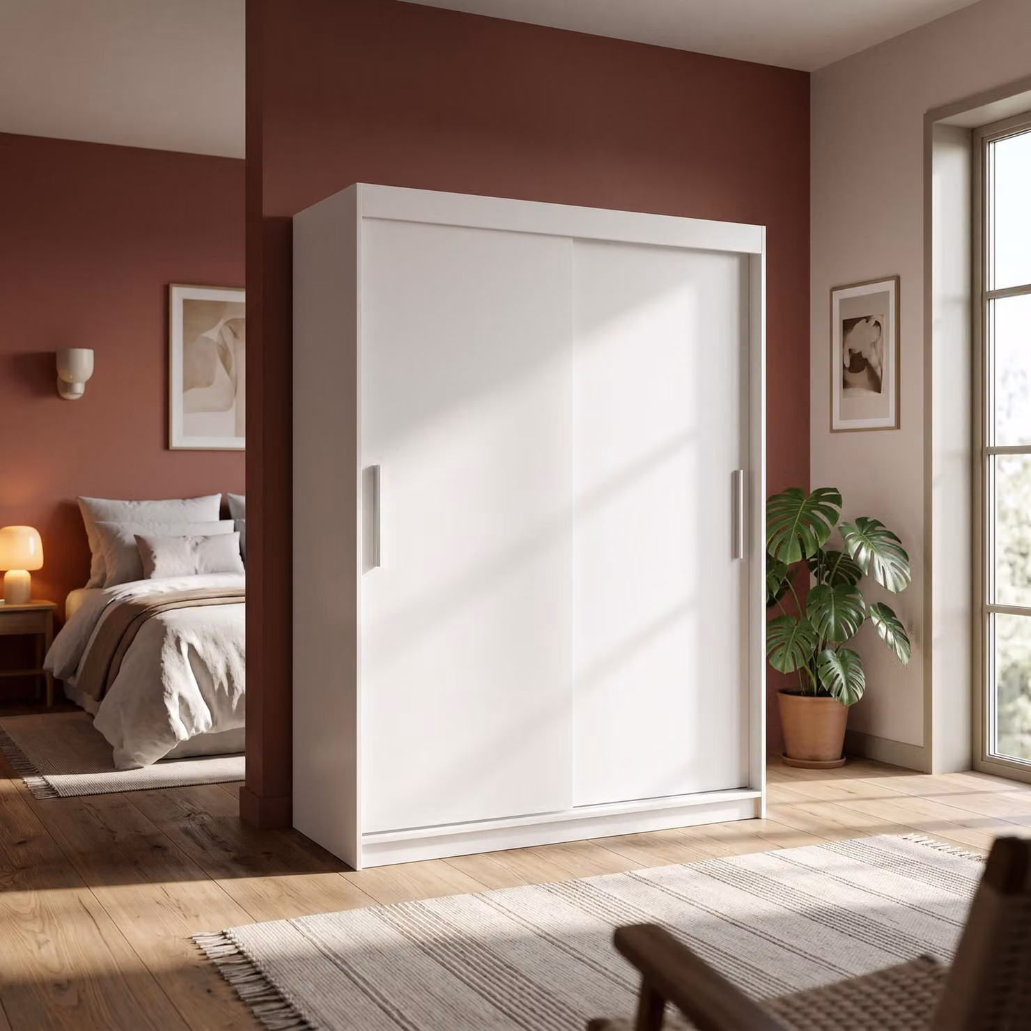 Armadio a porte scorrevoli Masseno VIVA 200/215,5/59 cm, 2 ante, bianco