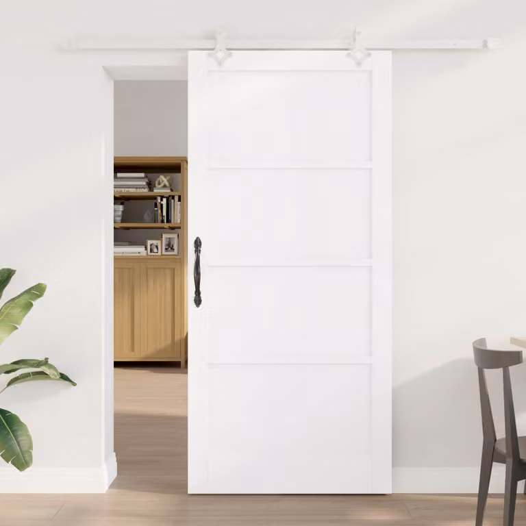 vidaXL Porta scorrevole 93 x 202 cm Legno ingegnerizzato Bianco