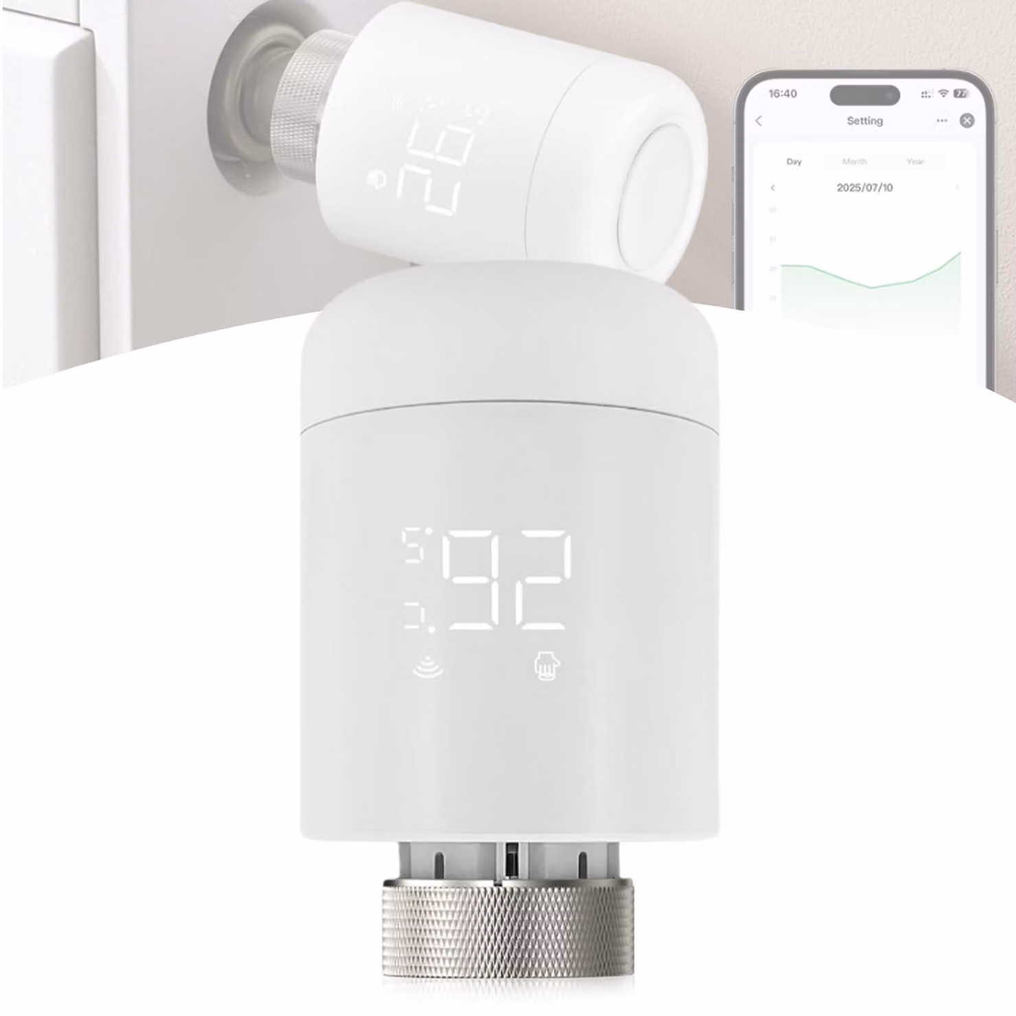 Termostato radiatore intelligente, termostato Wi-Fi, regolatore di riscaldamento, termostato con controllo tramite app e comando vocale, termostato programmabile