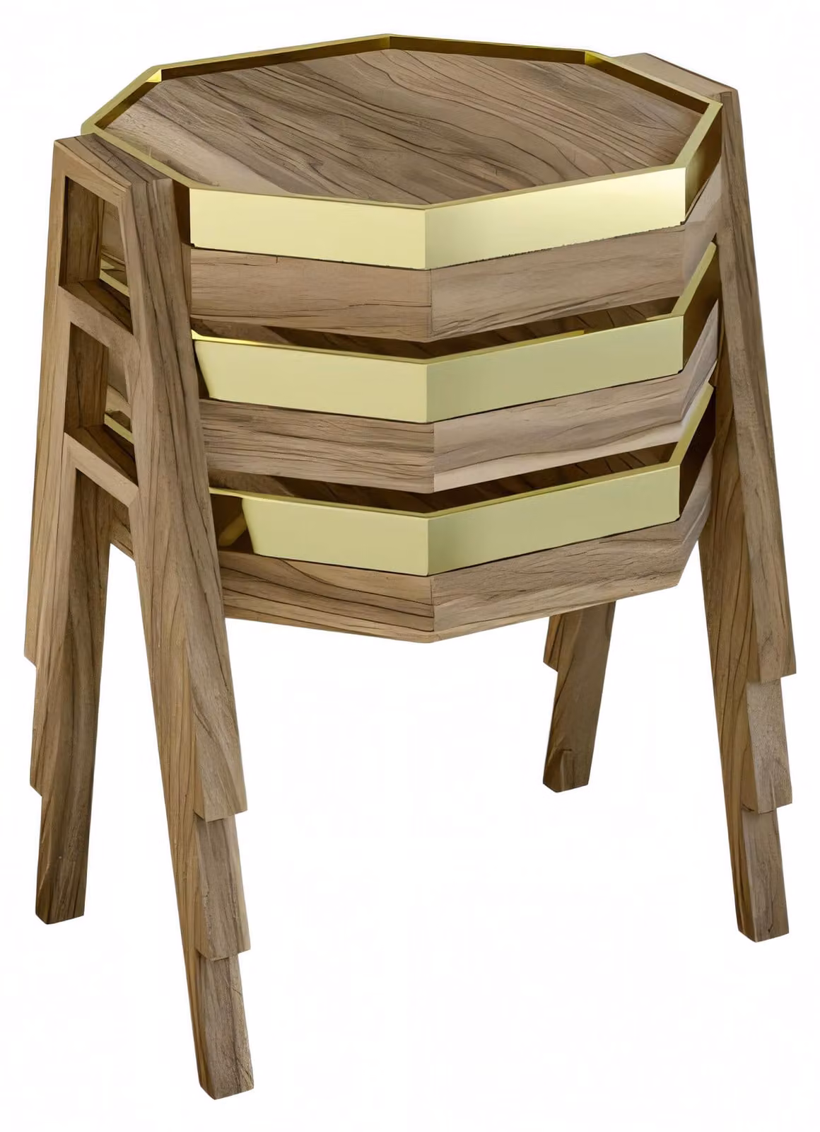 Couchtisch-Set aus Holz in Braun modern elegant