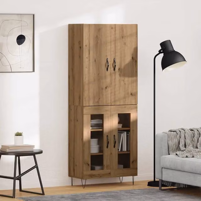 Credenza 2 pz Rovere artigianale 69,5 x 34 x 180 cm 3403166