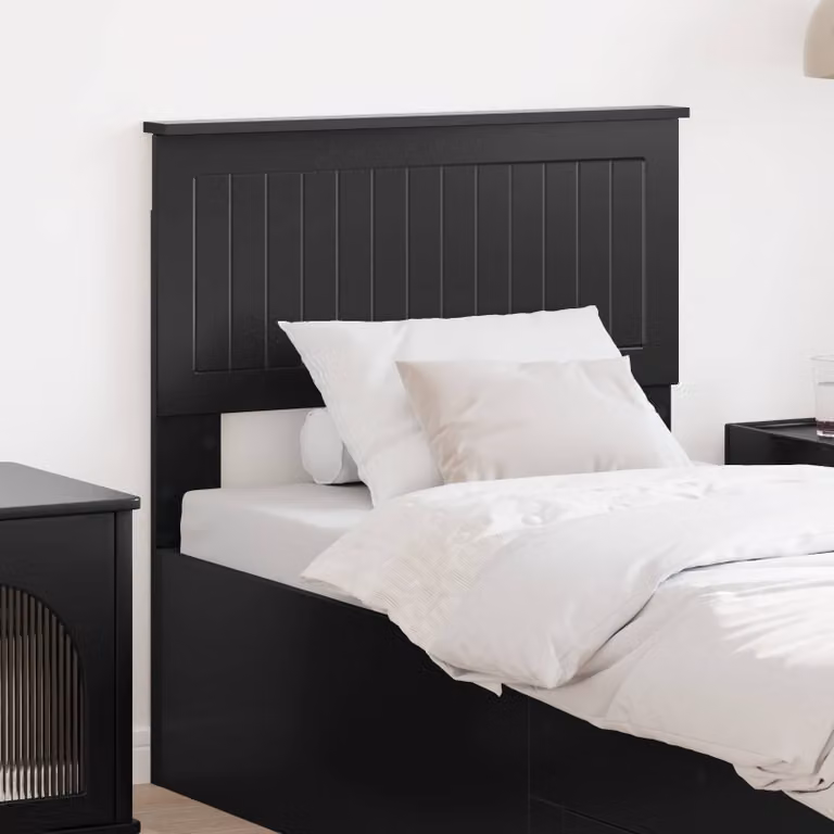 Testiera per letto moderna vidaXL in legno ingegnerizzato nero opaco