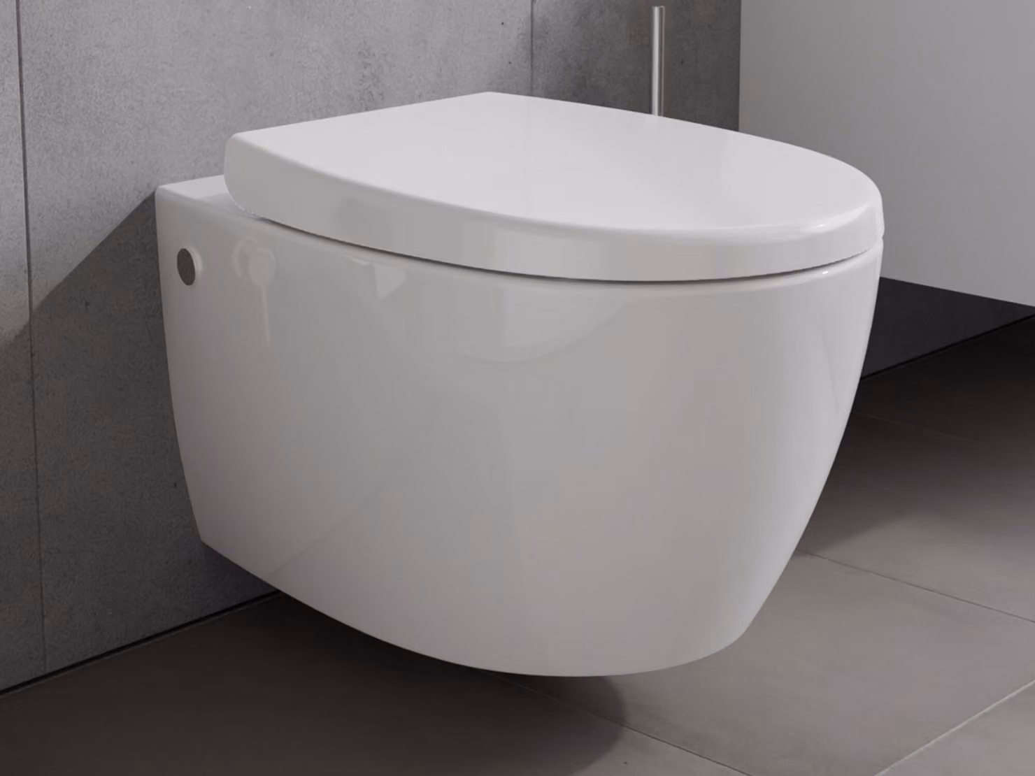 Set di WC sospesi Aqua Bagno, design senza bordo, in ceramica di alta qualità, incluso WC con chiusura soft