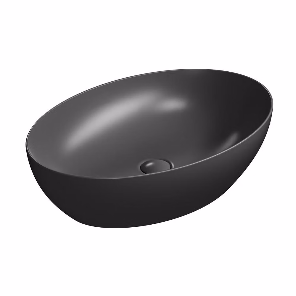 Lavabo da appoggio PURA 60x42 cm, nero opaco