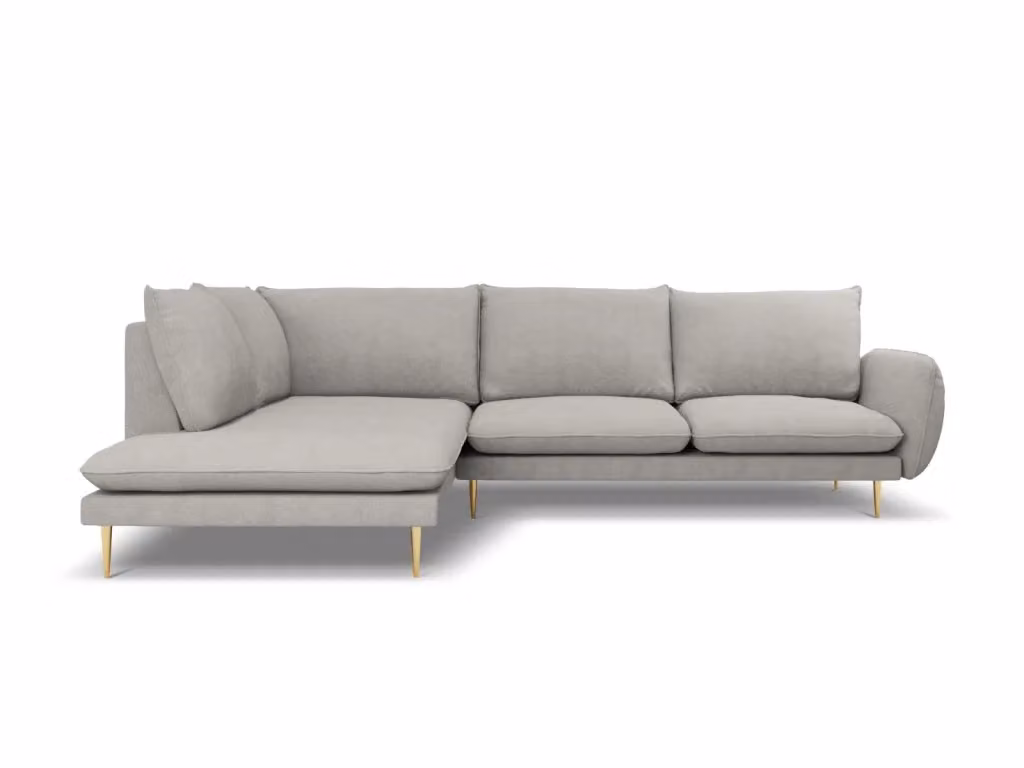 Divano angolare sinistro Vienna Cosmopolitan Design in tessuto grigio per 6 persone L 275 cm x P 95 cm x H 73 cm – 2