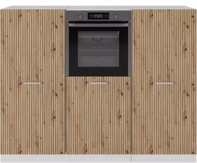 Cucine componibili piccole R-Line Rovere artigianale/Bianco 180 cm senza piano di lavoro Vicco
