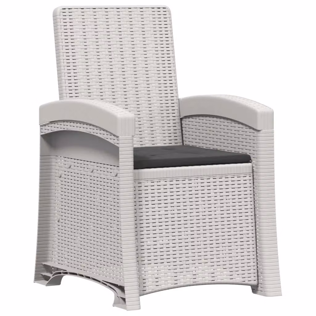 Sedia da giardino reclinabile vidaXL in effetto rattan bianco e antracite per adulti – 2