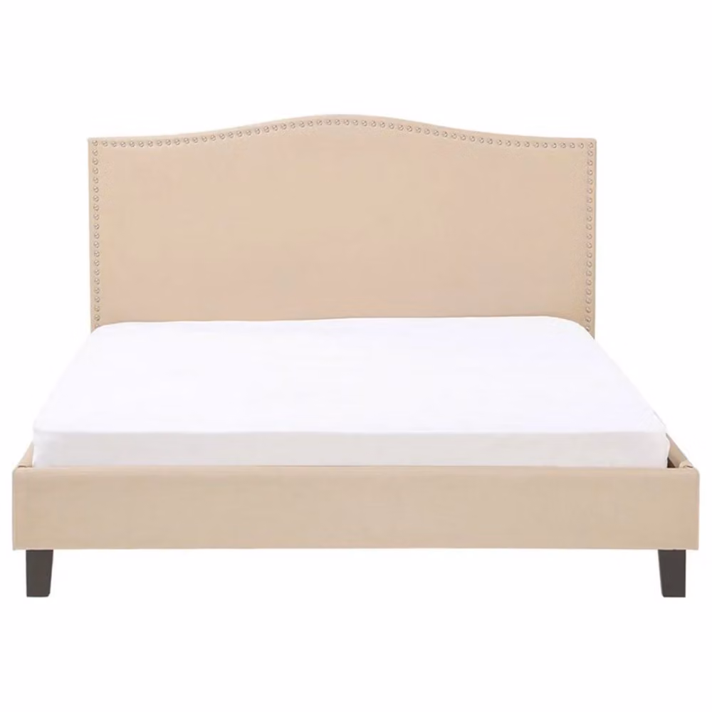 Letto imbottito moderno BELIANI beige con doghe in legno L/P/H: 213 x 180 x 110 cm – 2