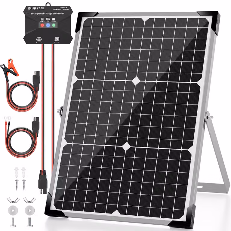Kit pannello solare da 30W a 12V con regolatore di carica MPPT e supporto regolabile