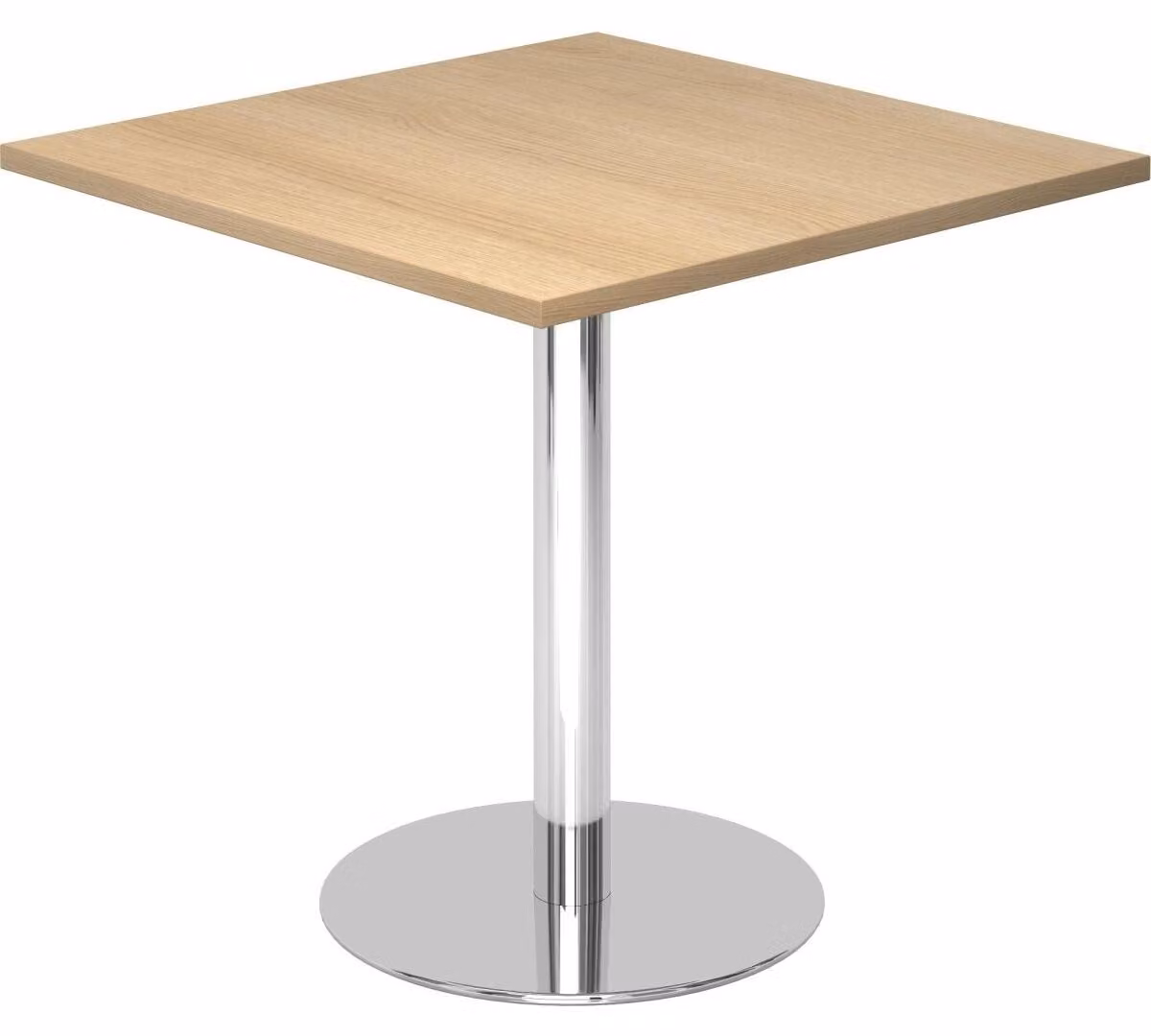 BISTRO F88Q C - Tavolo da riunione modulare 80 x 80, cromato e rovere