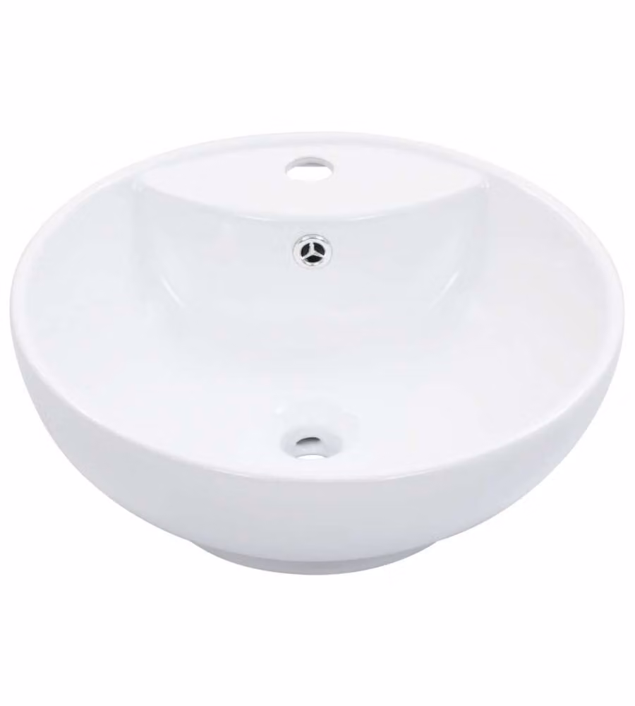 Lavandino con Troppopieno 46,5x18 cm in Ceramica Bianco