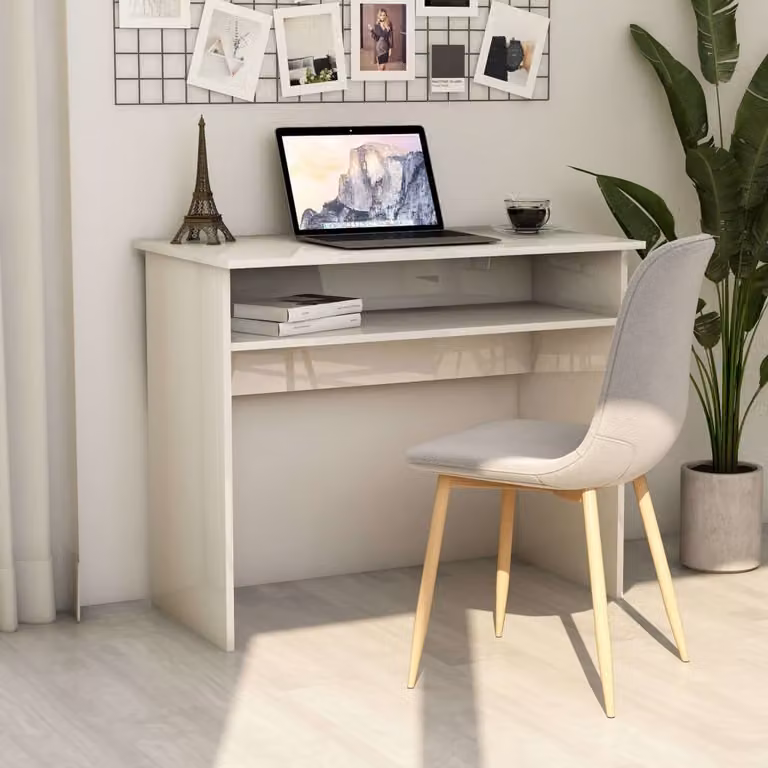Maison Exclusive - Scrivania bianco lucido 90x50x74 cm Materiale ligneo