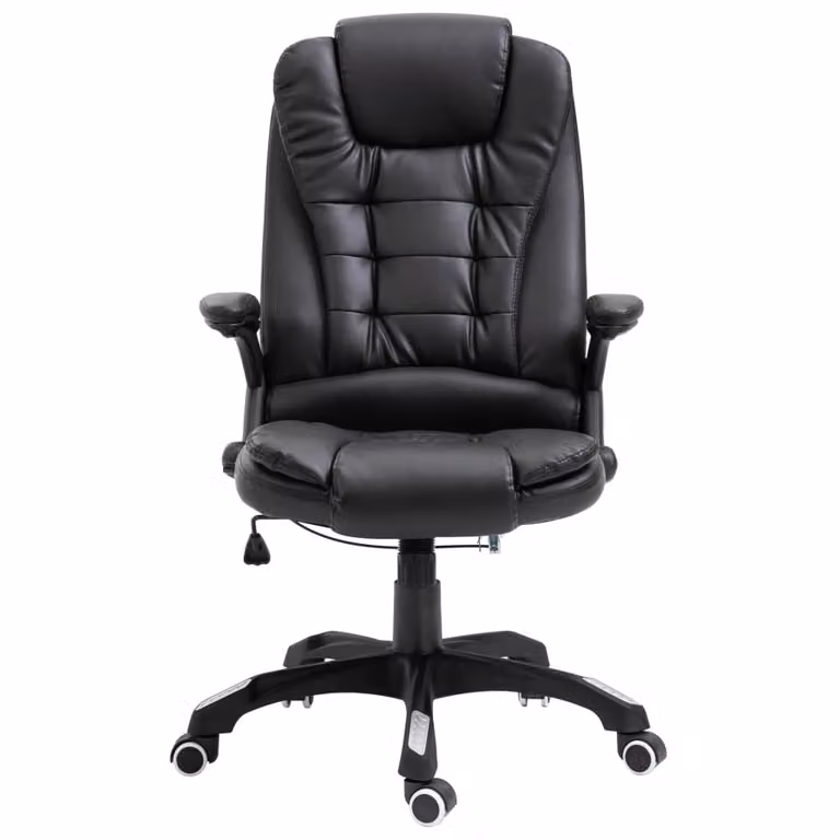 Sedia da Ufficio Nera in Pelle finta
