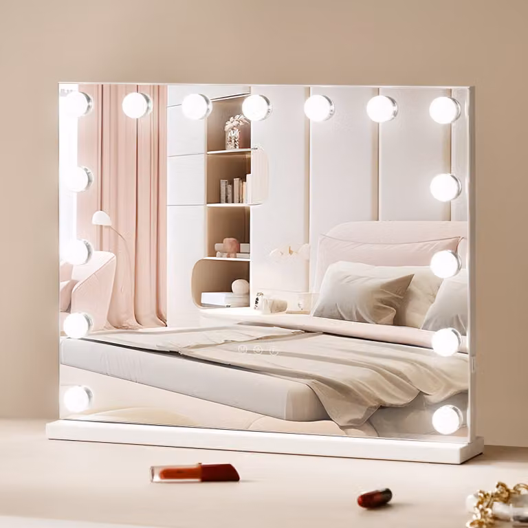 Hollywood specchio per il trucco Specchio cosmetico USB da parete 580x458 mm Bianco