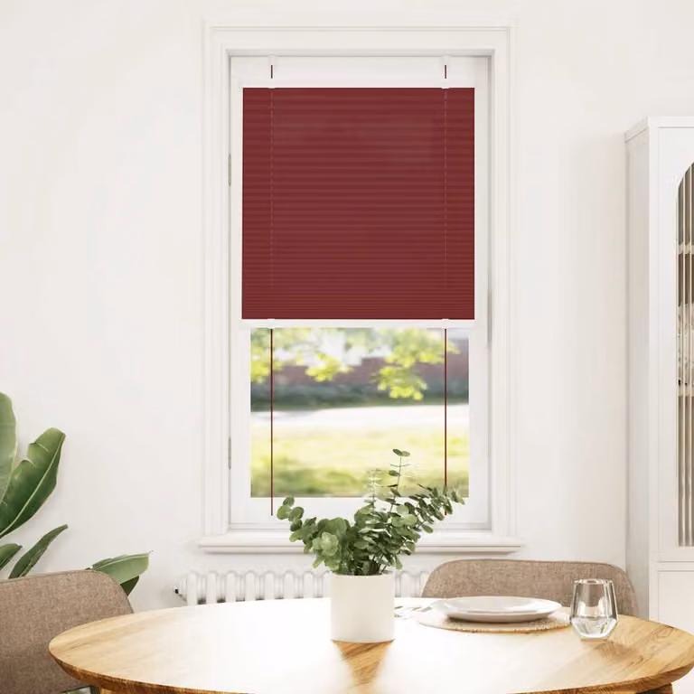 vidaXL Tenda Plissettata Rosso Bordeaux 60x150 cm Larghezza Tessuto