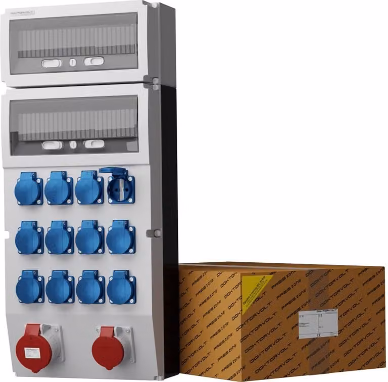 Distributore di potenza eXT 32A 16A 12x230V Distributore di potenza da cantiere Doktorvolt 2308