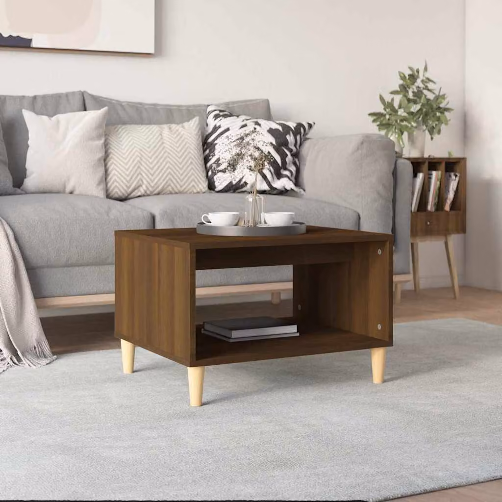 vidaXL Tavolino da Salotto Moderno in Legno Marrone L: 60 cm, P: 50 cm, H: 40 cm