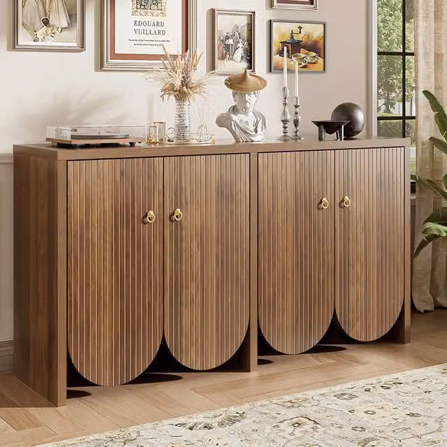 Buffet - Xylo - 4porte noce alluminio 147x40x80cm