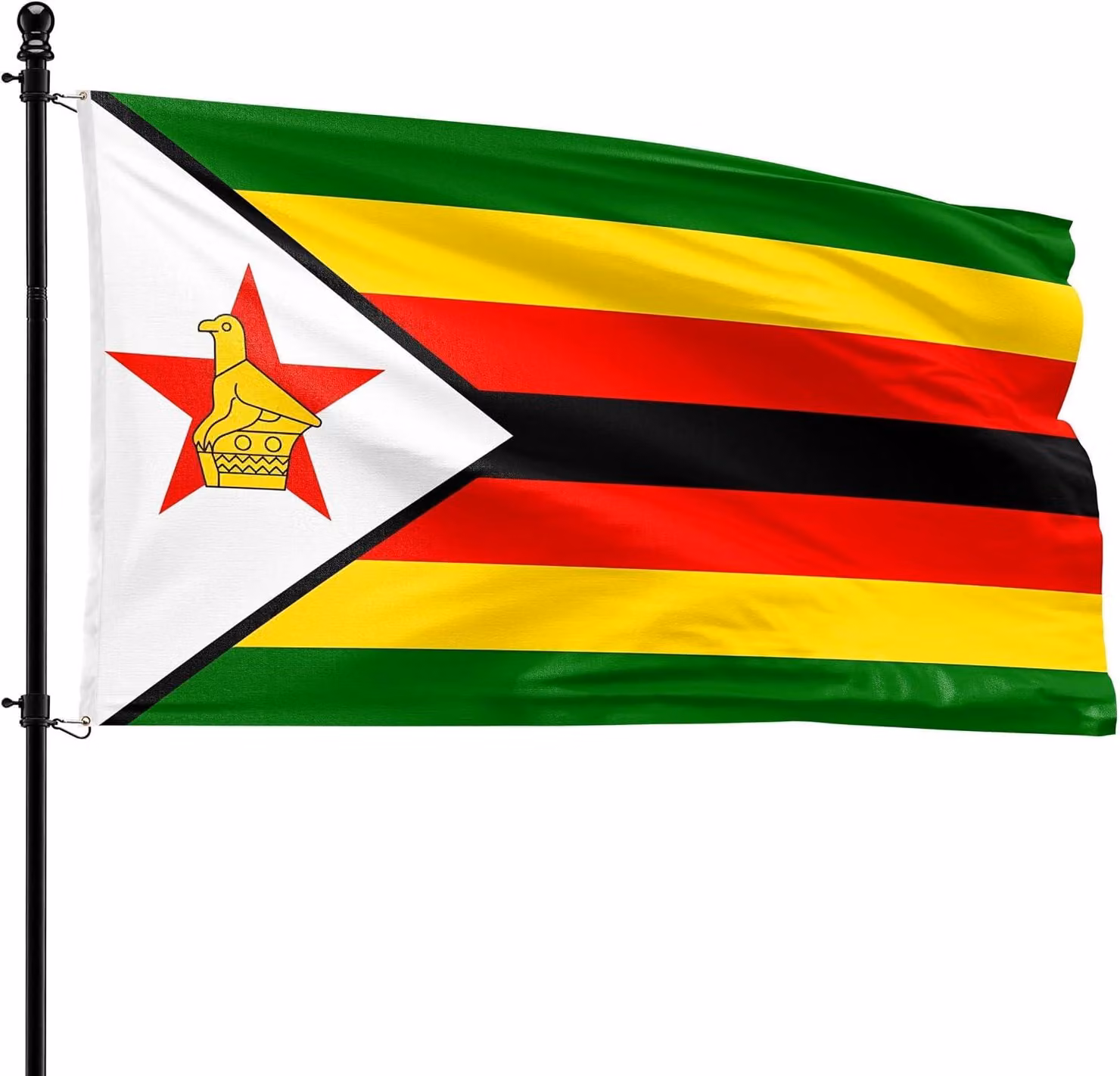 Bandiera dello Zimbabwe, 90 x 150 cm, in poliestere, adatta per l'asta