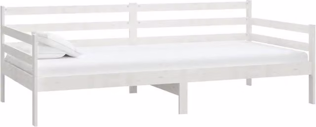 Letto singolo per adulti in legno massello di pino bianco laccato L 90 cm x P 200 cm