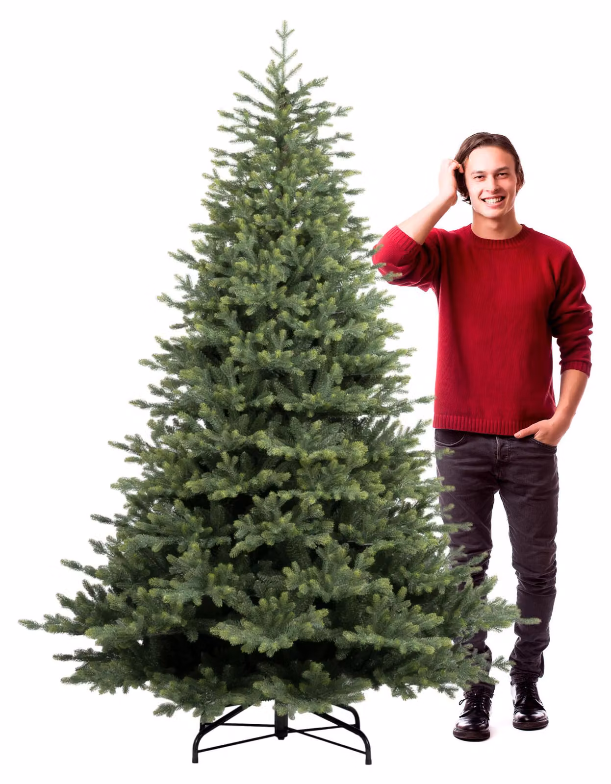 Amstel - Albero di Natale effetto realistico in PE e PVC ø142x210H, 1910 Punte