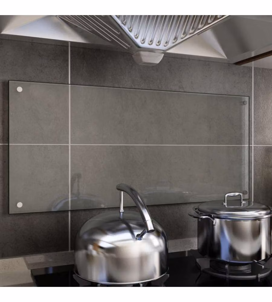 Paraschizzi per Cucina vidaXL in Vetro Temperato Trasparente L: 90 cm, H: 40 cm – 2