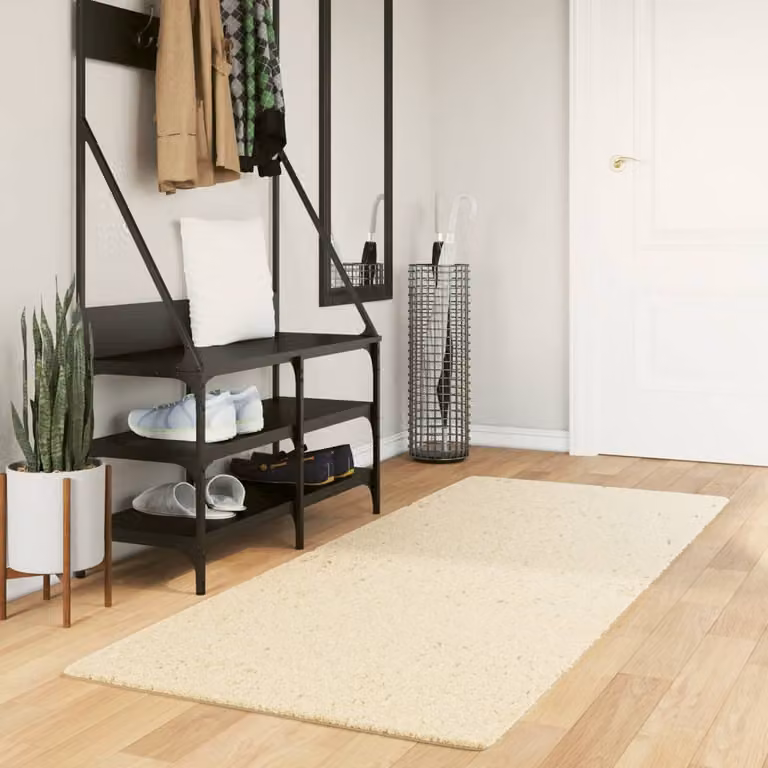 vidaXL Tappeto a Pelo Corto HUARTE Beige, Lavabile e Antiscivolo, L 80 cm x P 200 cm