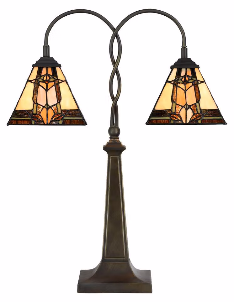 Lampada da tavolo Tiffany Clayre & Eef 48x66 cm in vetro beige marrone