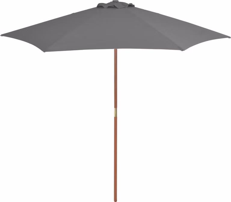 The Living Store Ombrellone con asta in legno 270 cm antracite