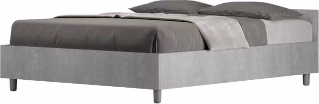 Letto Matrimoniale francese 140x200 cm Nuamo - Con rete,Grigio