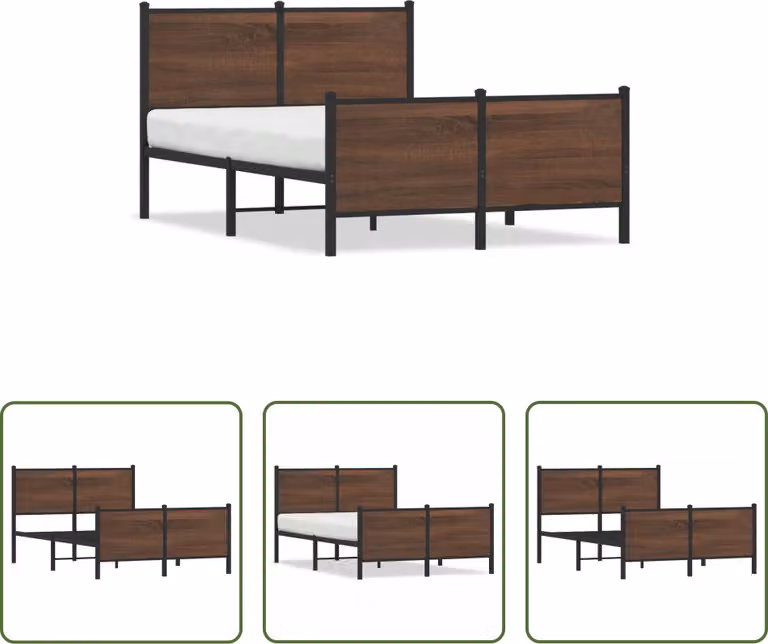 The Living Store Struttura letto con testiera e pediera in metallo 120x190 cm